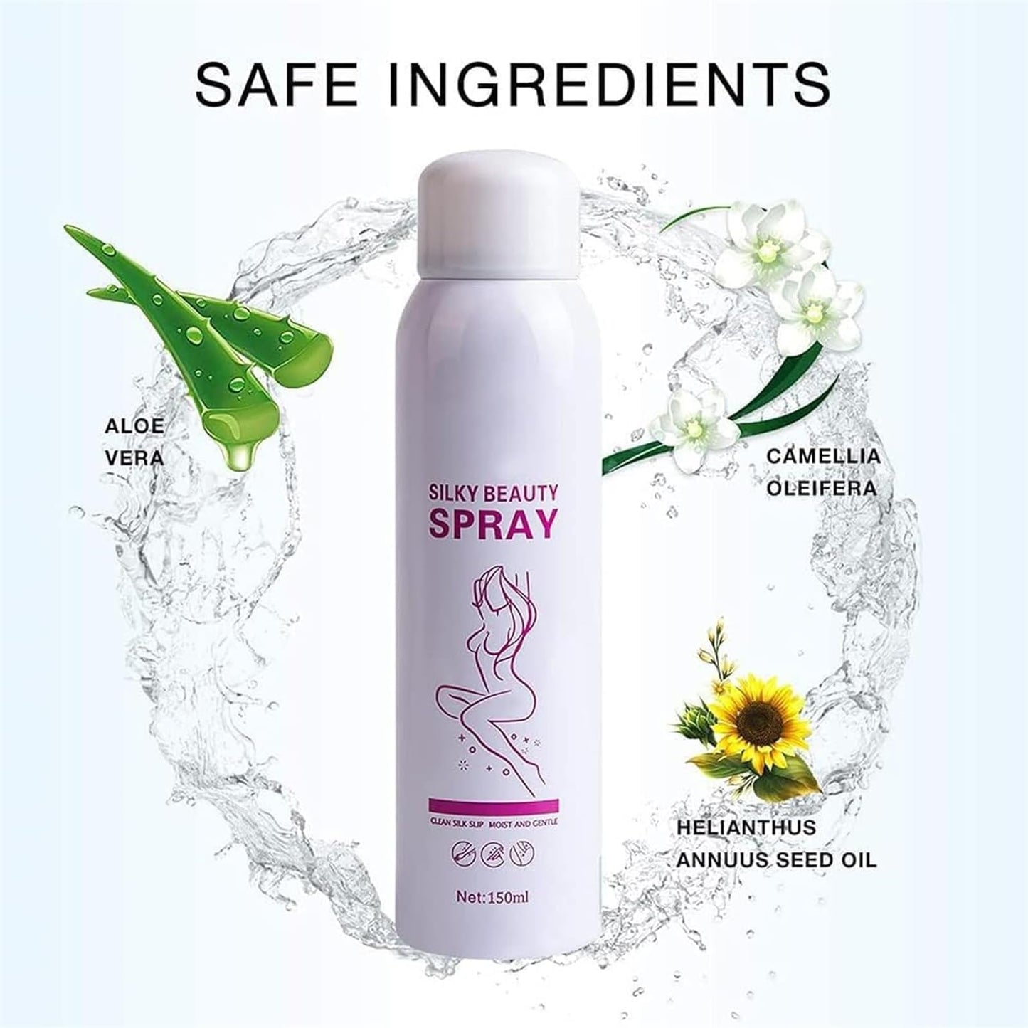 Silky Beauty Spray, Quick and Painless Hair Removal Spray Foam for Legs, Arms, Underarms, Chest Skin Care